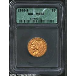 1916-S $5 MS63 ICG.