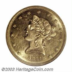 1841 $10 MS62 NGC.