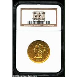 1851-O $10 XF45 NGC.