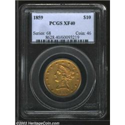 1859 $10 XF40 PCGS.