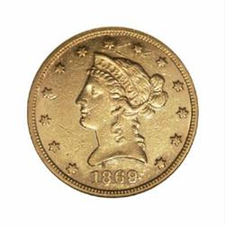 1869 $10 XF45 NGC.
