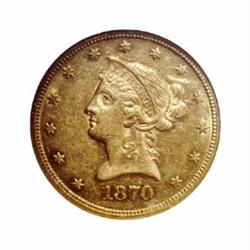 1870 $10 AU53 NGC.