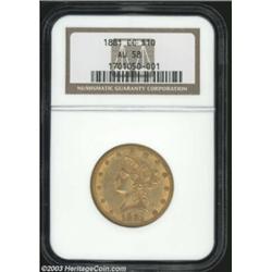 1881-CC $10 AU58 NGC.
