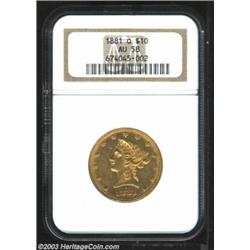 1881-O $10 AU58 NGC.