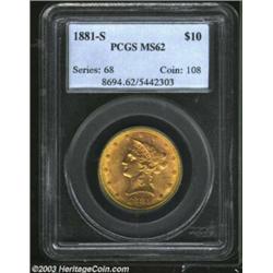 1881-S $10 MS62 PCGS.