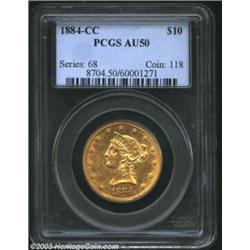 1884-CC $10 AU50 PCGS.