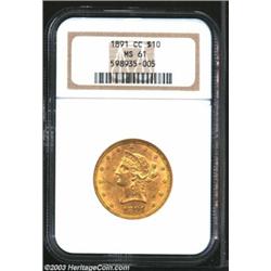 1891-CC $10 MS61 NGC.