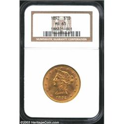 1892 $10 MS63 NGC.