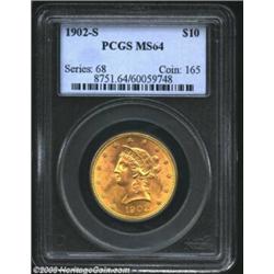 1902-S $10 MS64 PCGS.