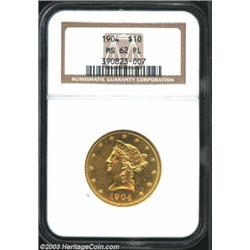 1904 $10 MS62 Prooflike NGC.