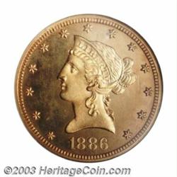 1886 $10 PR64 Cameo NGC.