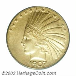 1907 $10 Wire Rim MS62 PCGS.