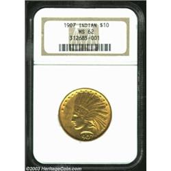 1907 $10 No Motto MS62 NGC.