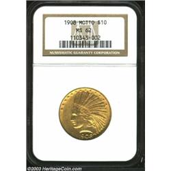 1908 $10 Motto MS62 NGC.