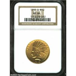 1910-D $10 MS64 NGC.