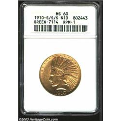 1910-S/S/S $10 MS60 ANACS.