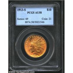 1913-S $10 AU58 PCGS.