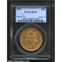 1851 $20 XF40 PCGS.
