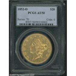 1852-O $20 AU50 PCGS.