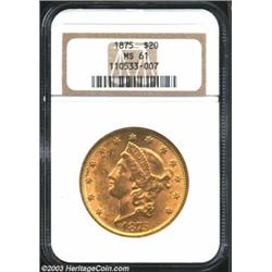 1875 $20 MS61 NGC.