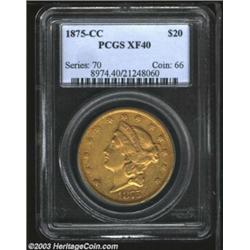 1875-CC $20 XF40 PCGS.