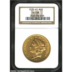 1875-CC $20 AU58 NGC.