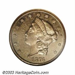 1876-CC $20 AU58 Prooflike NGC.