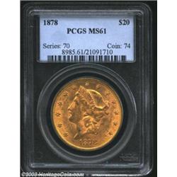 1878 $20 MS61 PCGS.