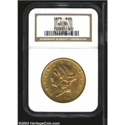 1879 $20 AU58 NGC.