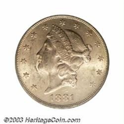 1881-S $20 MS62 PCGS.