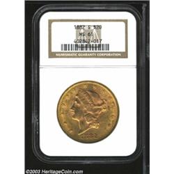 1882-S $20 MS61 NGC.