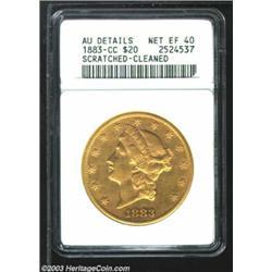 1883-CC $20 --Scratched, Cleaned--ANACS. AU Details, Net XF40.