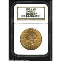 1883-S $20 MS60 NGC.