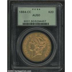 1884-CC $20 AU50 PCGS.