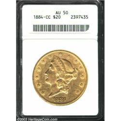 1884-CC $20 AU50 ANACS.