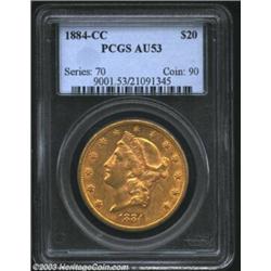 1884-CC $20 AU53 PCGS.