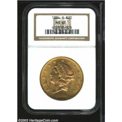 1884-S $20 MS61 NGC.