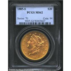 1885-S $20 MS62 PCGS.