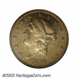 1892 $20 AU58 Prooflike NGC.