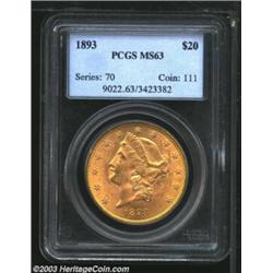 1893 $20 MS63 PCGS.