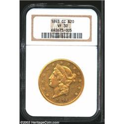 1893-CC $20 VF30 NGC.