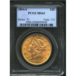 1894-S $20 MS63 PCGS.