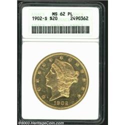 1902-S $20 MS62 Prooflike ANACS.