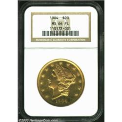 1904 $20 MS64 Prooflike NGC.