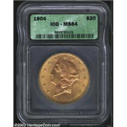 1904 $20 MS64 ICG.
