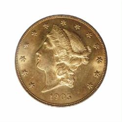 1905 $20 MS63 PCGS.