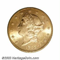 1905-S $20 MS64 PCGS.