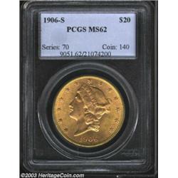 1906-S $20 MS62 PCGS.