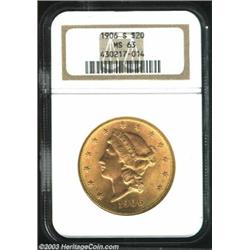 1906-S $20 MS63 NGC.