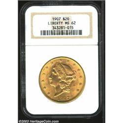 1907 $20 MS62 NGC.